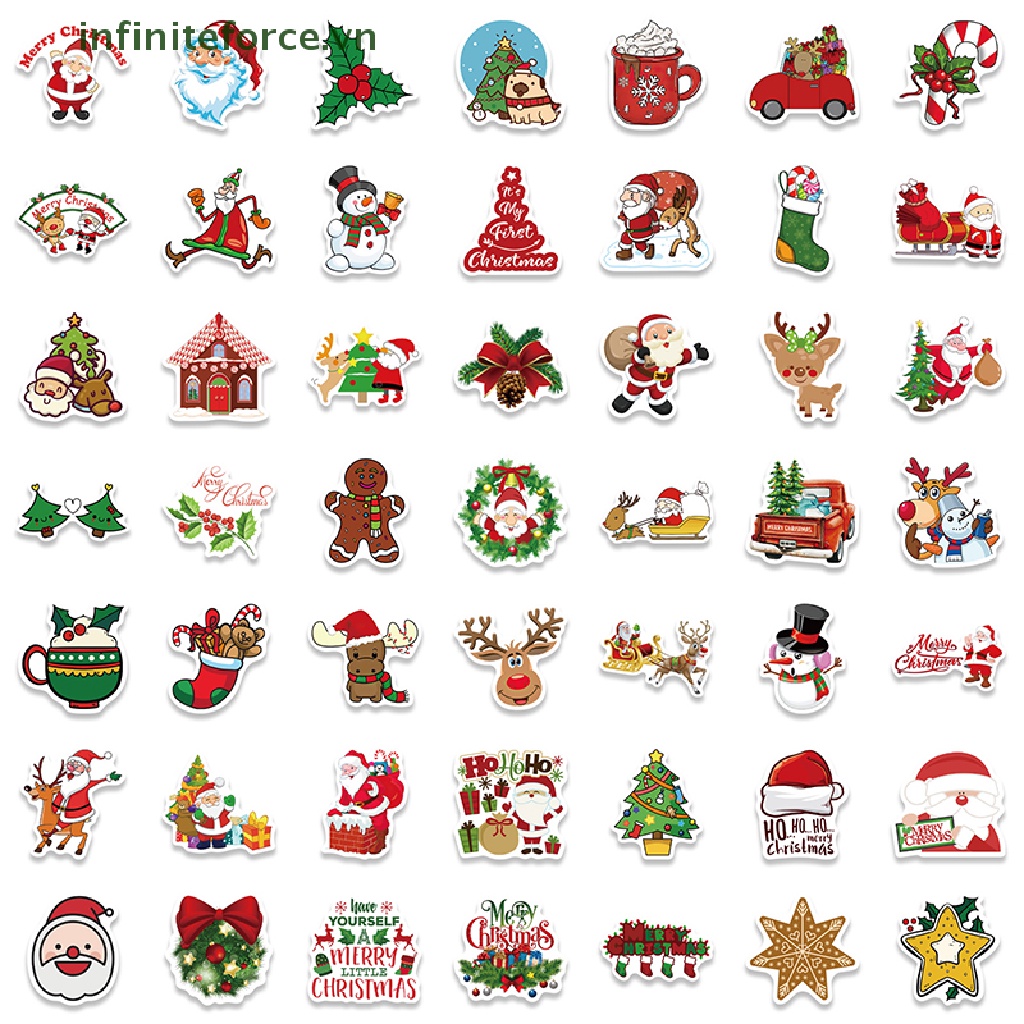 Túi 100 Miếng Dán Trang Trí Đa Năng Chủ Đề Giáng Sinh