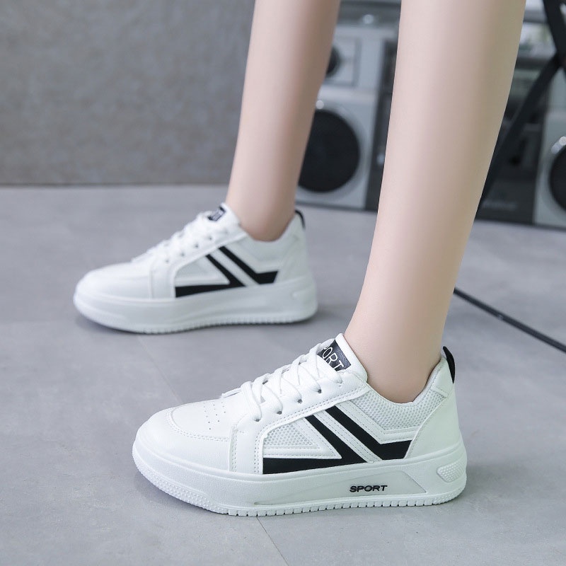 Giày Thể Thao Đế Dày Họa Tiết Kẻ Sọc Thời Trang Hàn Quốc Cho Nữ