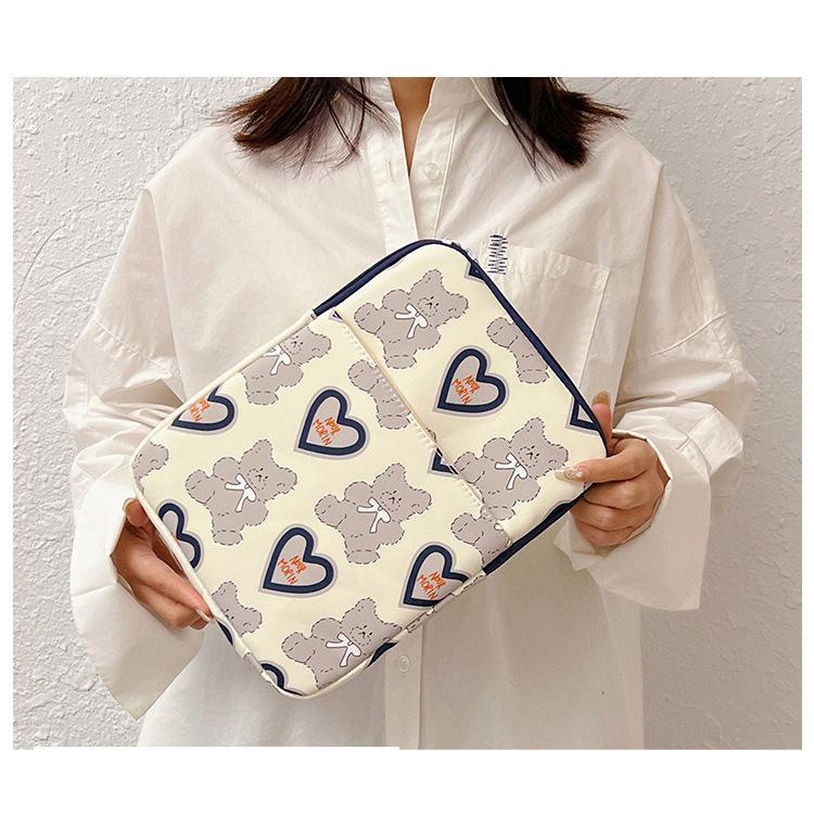 Túi Đựng Laptop / Máy Tính Bảng Họa Tiết Hoạt Hình Gấu / Dâu Tây Kiểu Nhật Hàn Dễ Thương Cho 10 11 13 inche