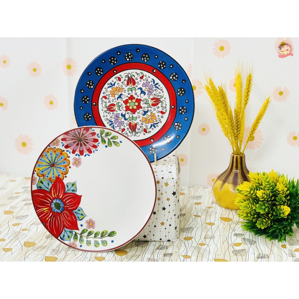 Đĩa thổ cẩm hoạ tiết