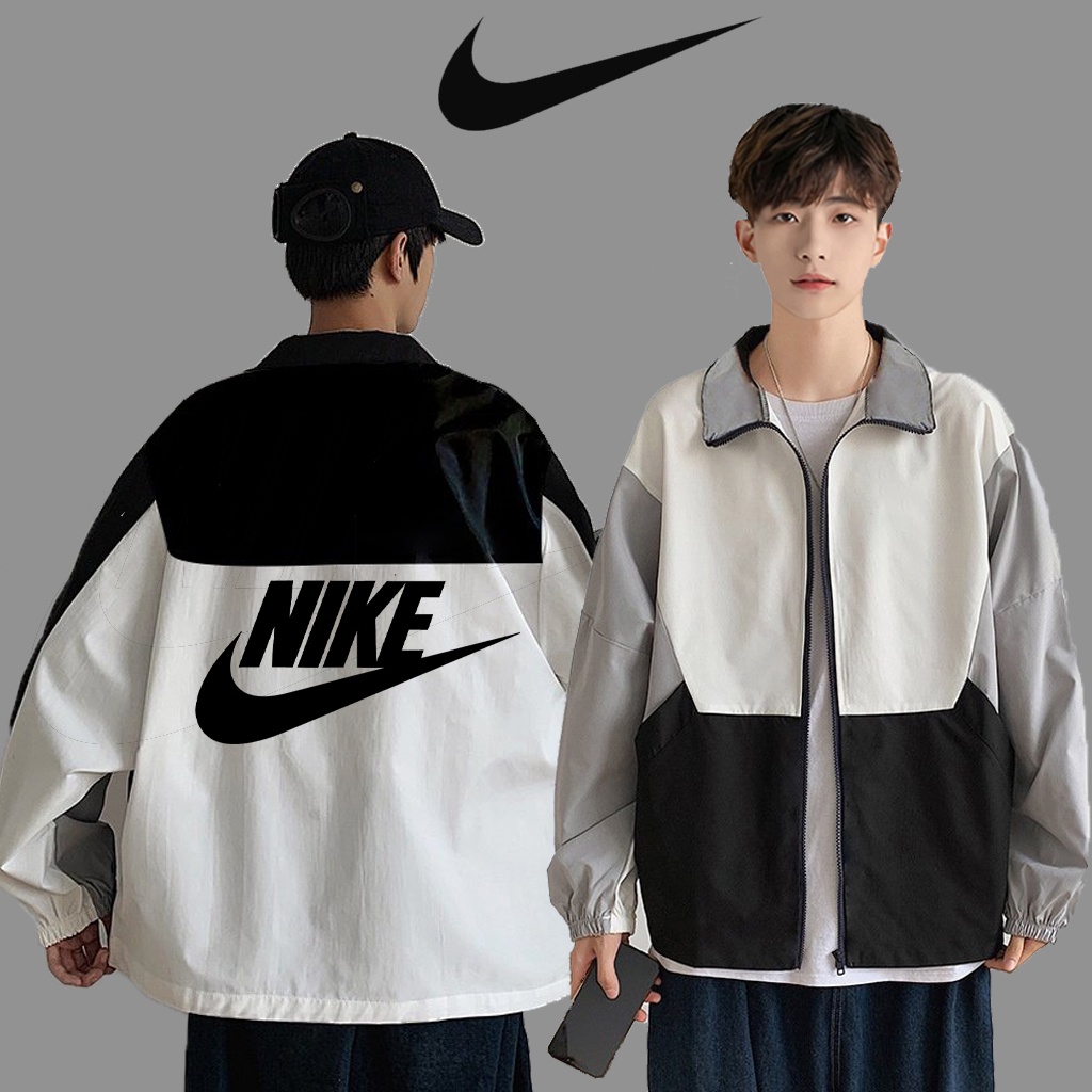 Áo khoác gió NIKE nam nữ cao cấp 2 lớp form rộng unisex chất liệu vải dù chống nước chống nắng LOIX mã 1192