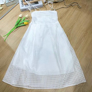 Set đầm ô xếp ly + khoác đen