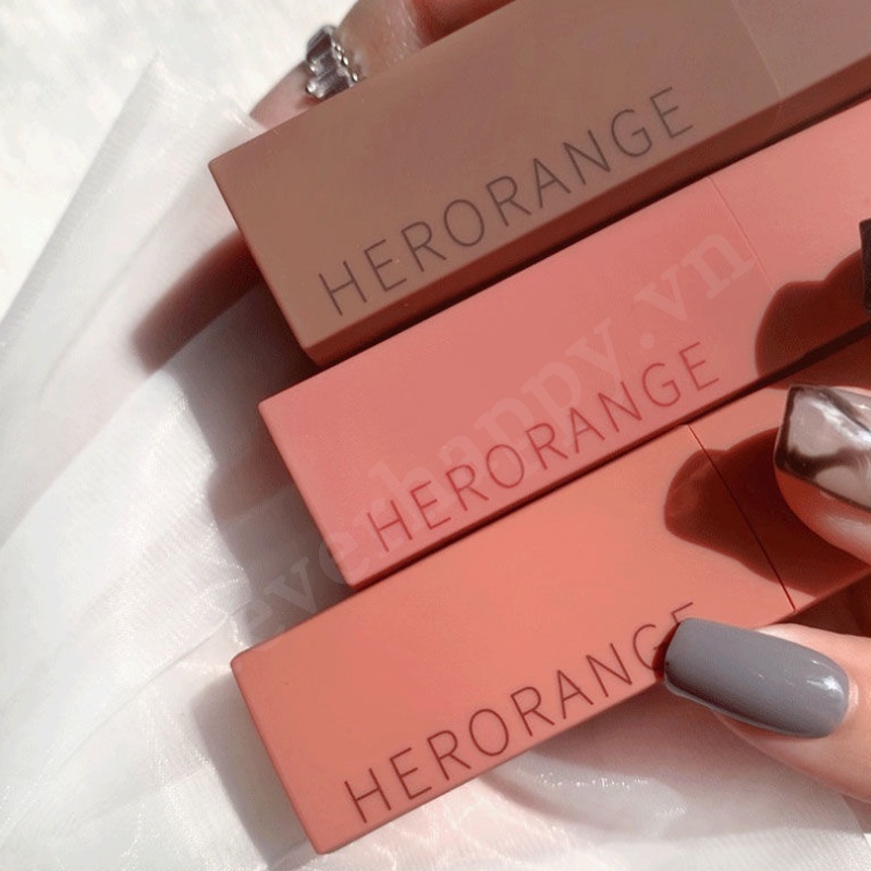 Son Môi Herorange Kết Cấu Lì Dưỡng ẩm Mềm Mại Kháng Nước Lâu Trôi Nội địa Trung
