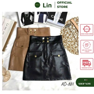  Chân Váy Da Chữ A Dáng Ngắn Có Quần Lót Trong Hàng Cao Cấp Linastore 036 