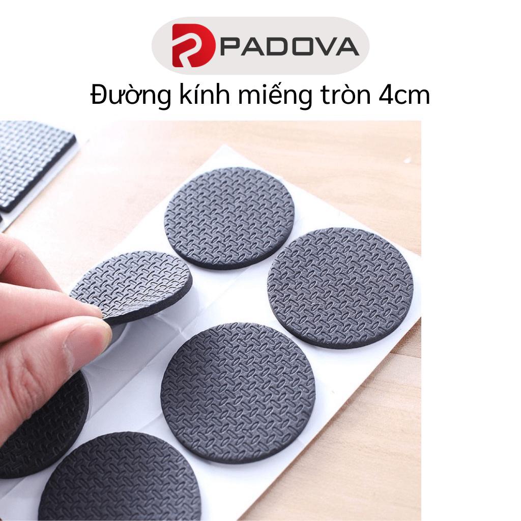 Combo 12 Miếng Xốp Dán Chân Bàn Ghế, Tủ Chống Trơn Trượt, Trầy Sàn Hình Tròn PADOVA 4614