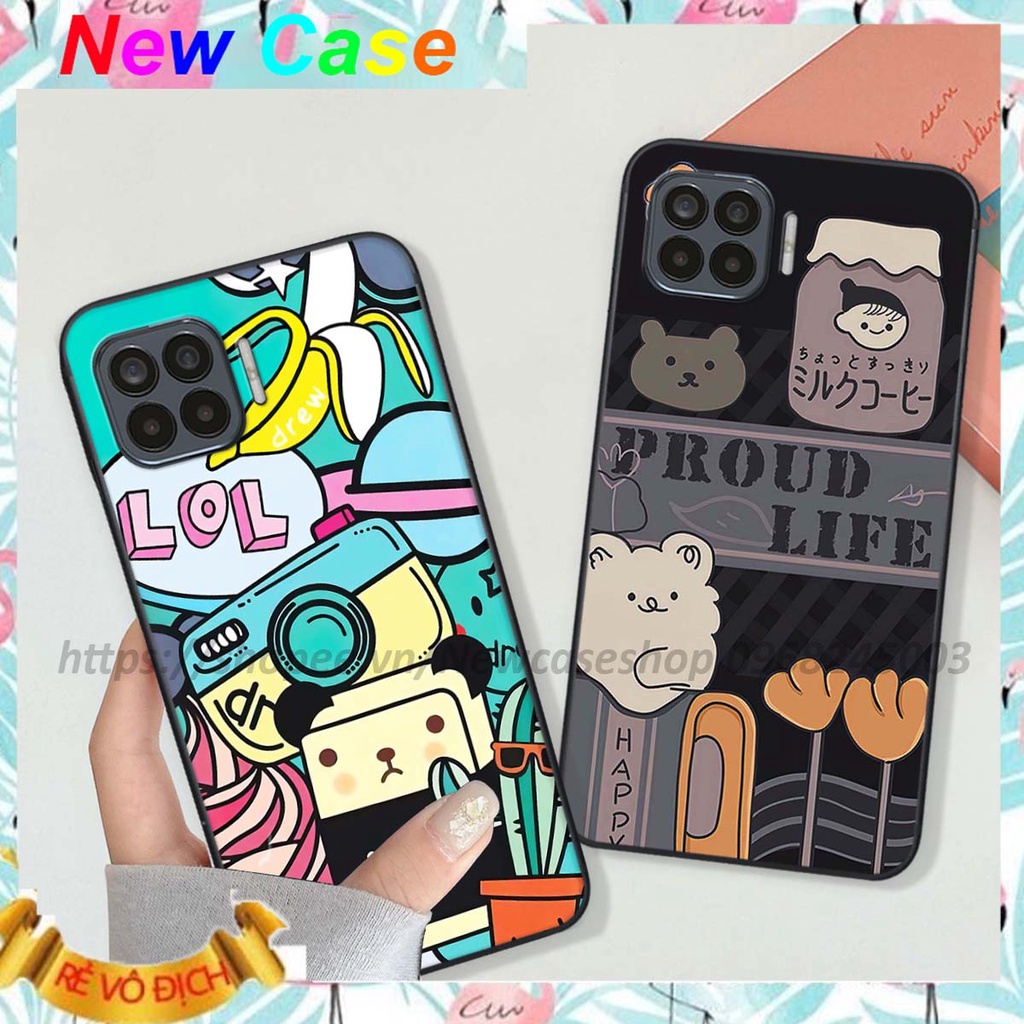 Ốp Oppo A73 / A93 in hình 3D Bear Brick,Bear Love,K@ws,Coffee,...