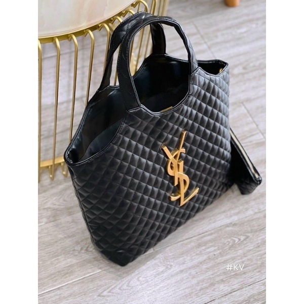 Túi Ys.L trần trám bigsize chất da dày mịn kèm ví cùng loại, tag logo to chuẩn xịn, bigsize 35x38cm