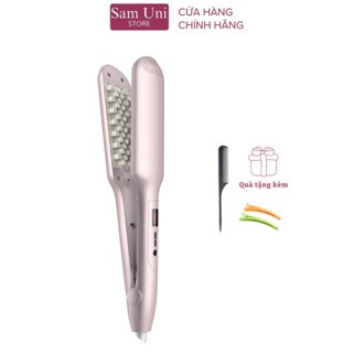 Máy dập phồng chân vuông, dập không lộ mối tóc 2in1 vừa dập vừa là màu hồng pastel size to