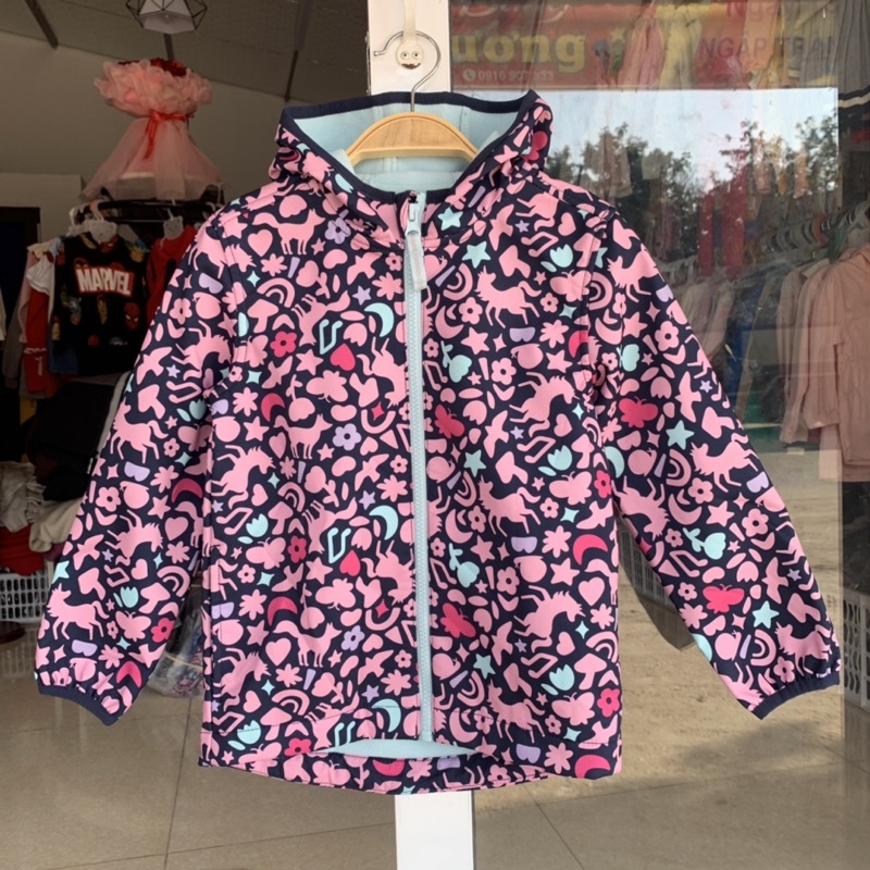 Áo khoác lót nỉ chống nước cho bé trai, bé gái xuất dư xịn 2-5 tuổi.