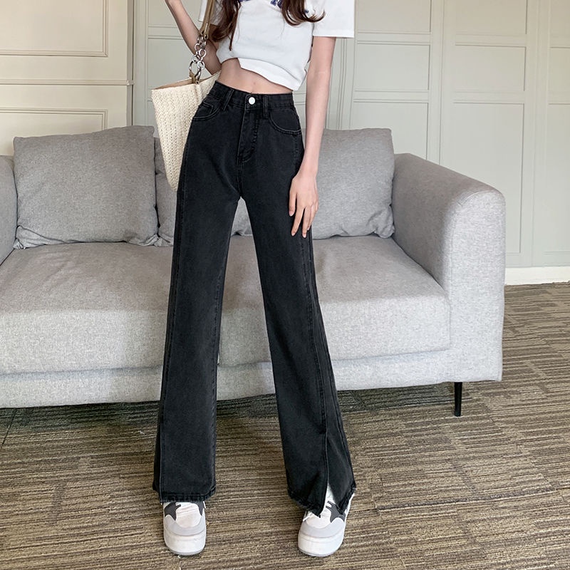 Quần Jeans Nữ Lưng Cao Ống Rộng Thời Trang Hàn Quốc
