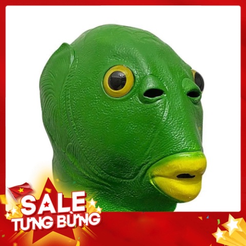Mặt Nạ Cá da xanh, Mặt nạ ếch xanh Silicon Trùm Đầu Độc Đáo Vui Nhộn, Đồ chơi cosplay yêu quái
