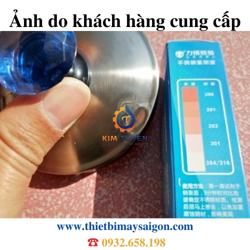 Dung dịch thử inox 304 và inox 201  biết kết quả trong sau 5 giây