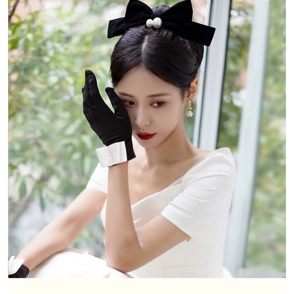 Kẹp Tóc Nơ Màu Đen Bằng Nhung Thời Trang Thu Đông Cho Nữ