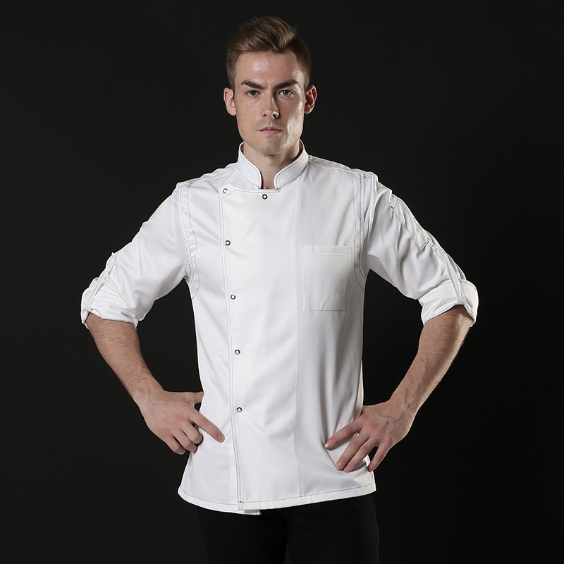 Đồng phục bếp dài tay,áo bếp cúc bấm phù hợp cho nam nữ