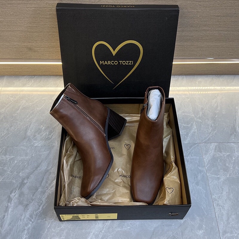 Boot da Marco Tozzi xuất khẩu Italia AUTH gót trụ 6cm XỊN ĐẸP ÊM CAM KẾT Y HÌNH