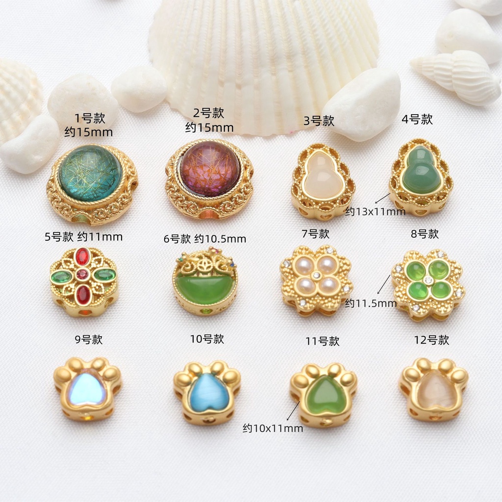 █diy゜14k●1 Gói 5 Hạt Xỏ Vòng Tay / Dây Chuyền Bằng Hạt Vàng Tinh Xảo diy