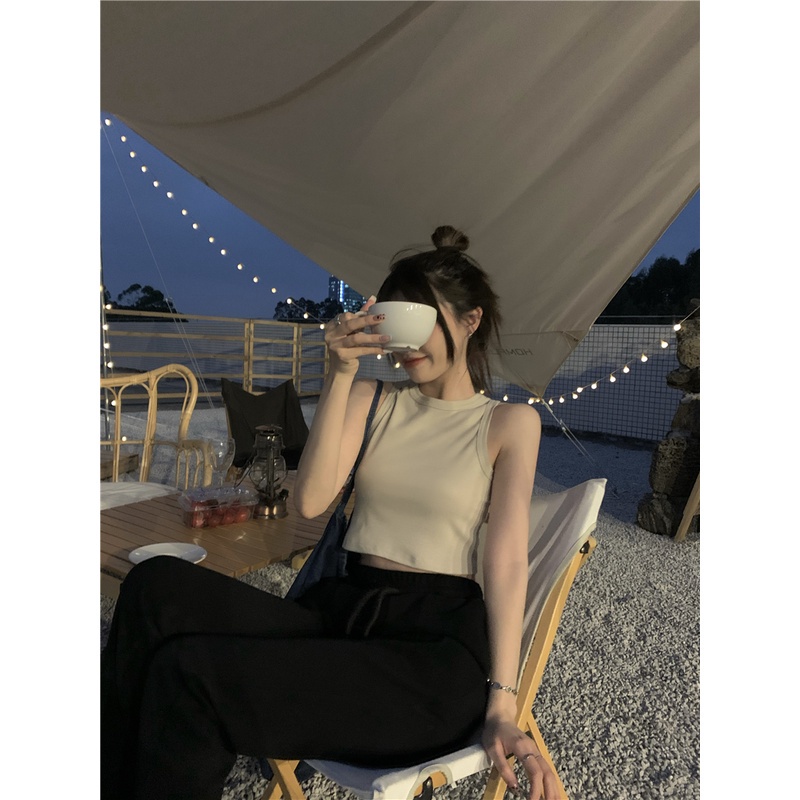 Áo Croptop Cổ Tròn 9 Màu Sắc Tùy Chọn Phong Cách Hàn Quốc Thời Trang Cho Nữ JP5