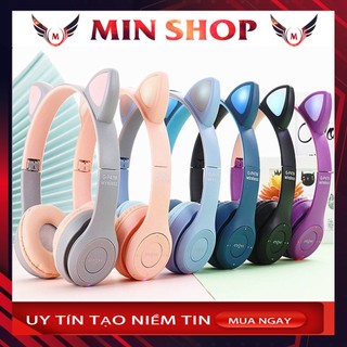 Tai nghe mèo kết nối bluetooth không dây chụp tai 23m headphone tai mèo dễ thương có mic âm bass mạnh mẽ.