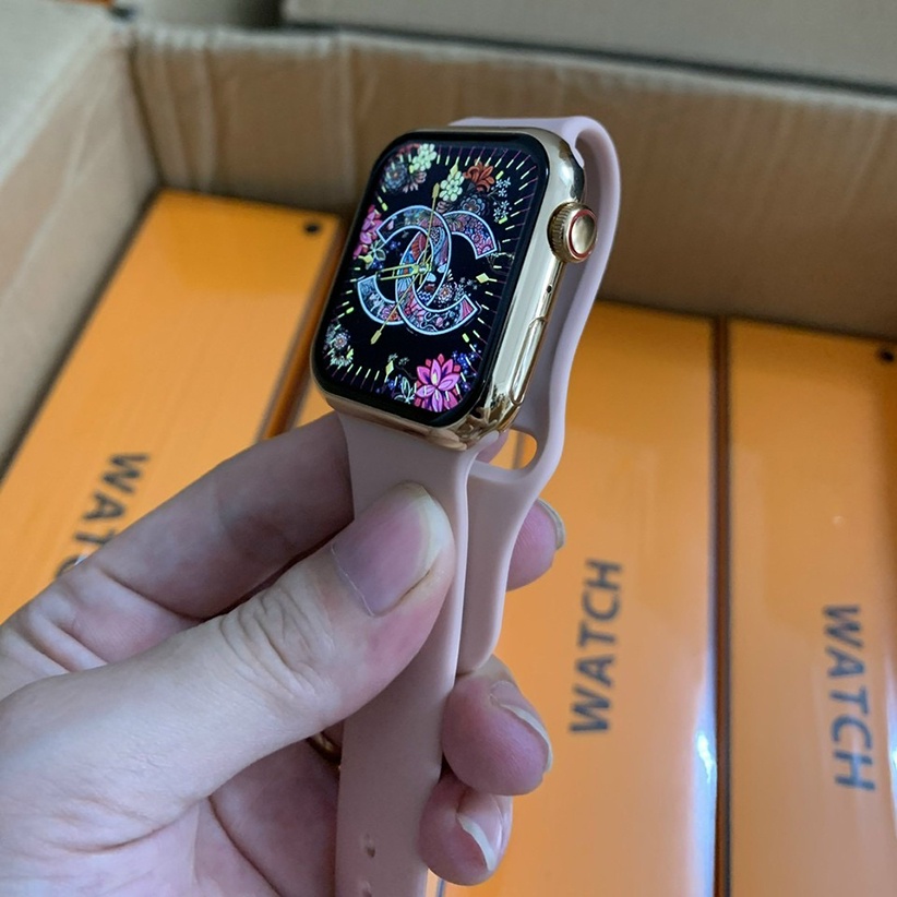 Đồng Hồ Thông Minh LOGO TÁO Seri 8 Full Thông Báo / Smart Watch Hermes Khung Thép / Màn Hình Tràn Viền Siêu Mượt