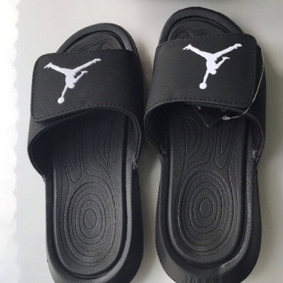 Dép jordan nam nữ  quai ngang, dép bóng rổ hydro jd6 đen logo trắng