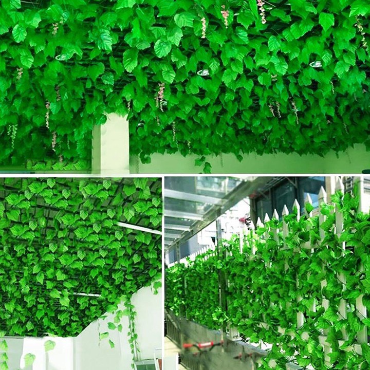 Dây lá nho giả trang trí tường rào - dây lá nhân tạo không gian xanh trang trí sân vườn, ban công, tiểu cảnh