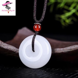 Mặt dây chuyền đồng điếu may mắn màu trắng - tặng kèm dây đeo