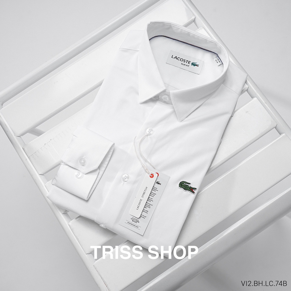 Áo Sơ Mi Nam Dài Tay LCST Trắng Vải Cotton Form Chuẩn Slimfit