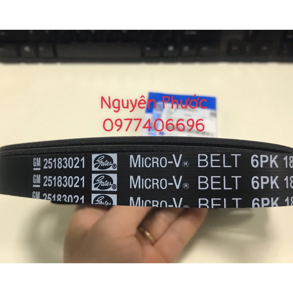 25183021 Dây curoa tổng 6PK1875 xịn GM chính hãng cho CRUZE 1.6, LACETTI EX 1.6, NUBIRA 1.6, GENTRA 1.5