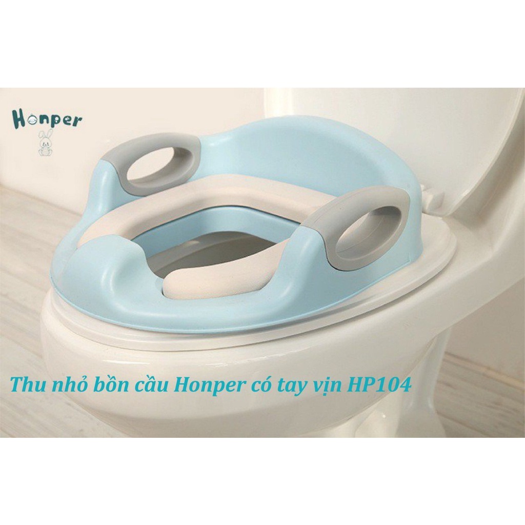 Bệ ngồi vệ sinh thu nhỏ bồn cầu/toilet cho bé HONPER có tay vịn nệm êm chống trượt