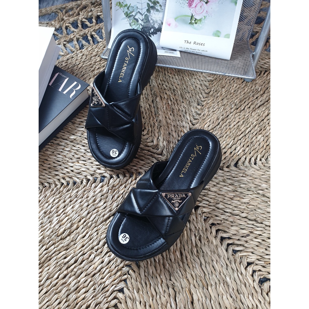 Dép Đế Xuồng Nữ Quai Ngang Chéo Siêu Hot Dép Đế Cao 5 Phân