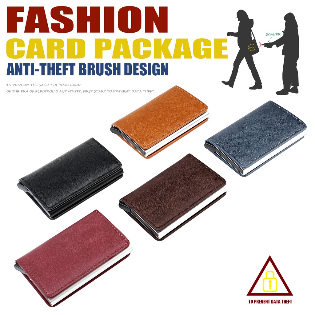 Ví Giả Da Đựng Thẻ Ngân Hàng rfid kj161 Cho Nam Nữ