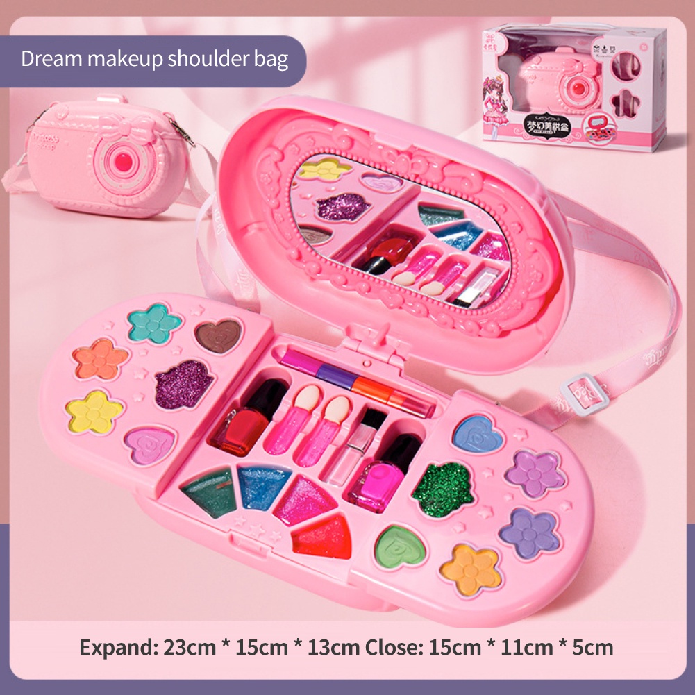 Cá Tuyết Trẻ Em Mỹ Phẩm Trang Điểm Chơi Hộp Công Chúa Trang Điểm Cô Gái Đồ Chơi Chơi Bộ Son Môi Màu Mắt An Toàn Nontoxic Đồ Chơi Bộ dành Cho Trẻ Em