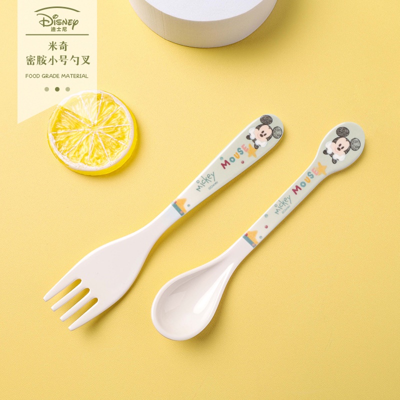Bộ Muỗng Nĩa Cỡ Nhỏ Bằng Melamine In Hoạt Hình Disney Dễ Thương Cho Bé