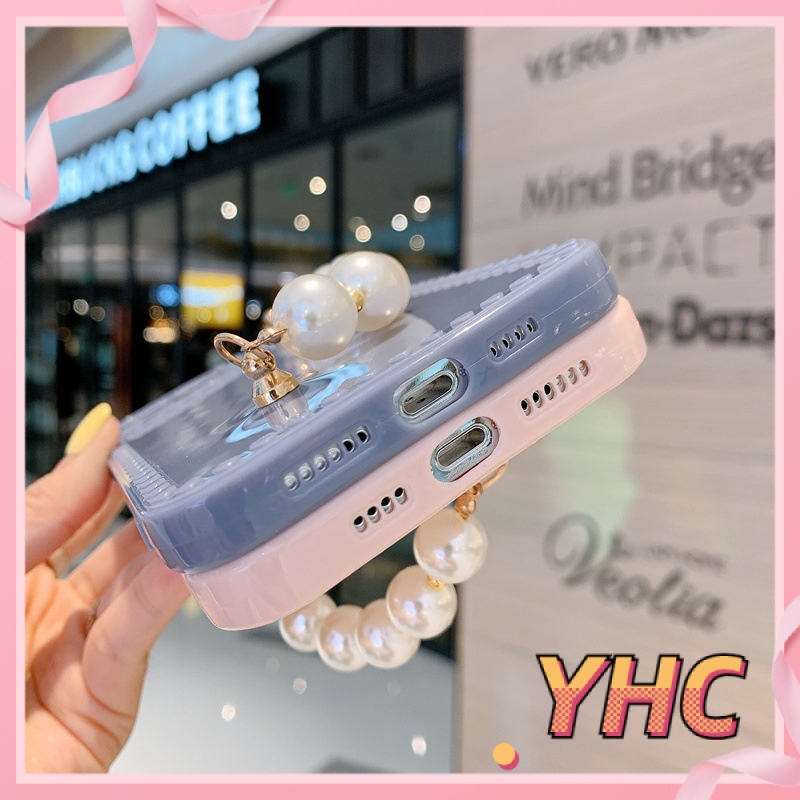 Ốp Điện Thoại TPU Màu Trơn Có Dây Đeo Chuỗi Hạt Cho iPhone 6s 6splus 7 7plus 8 8plus X XS XSMAX 11 12 Pro Max Plus Promax-020