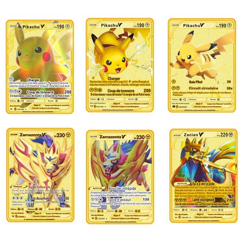 54 cái thẻ pokemon vàng tiếng anh vmax game card trainer năng lượng đặc biệt tcg bộ sưu tập đồ chơi trẻ em