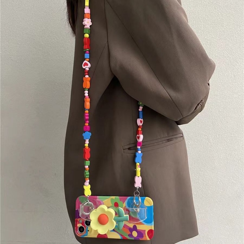 Ốp Điện Thoại Họa Tiết Hoa Có Dây Đeo Cho Huawei 13 12 11 Pro Max