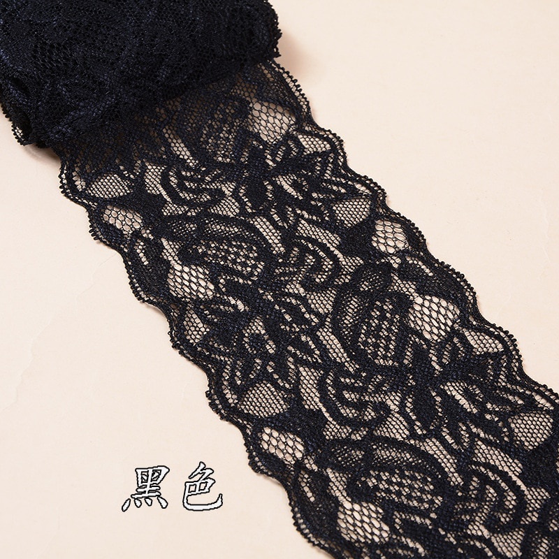 Cuộn Dây Ruy Băng Vải Ren Hoa Co Giãn Rộng 8cm Dài 1M Dùng May Quần Áo DIY