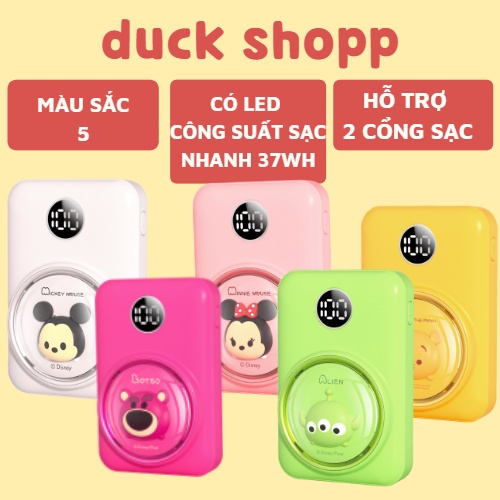 Sạc dự phòng nhân vật hoạt hình Disney 10000mAh-37WH POWERBANK Gấu dâu Lotso