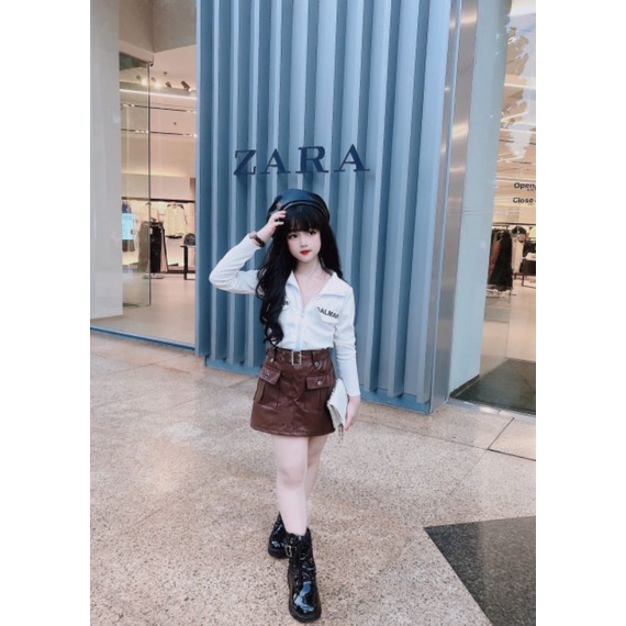 Sét  áo  +chân váy  da