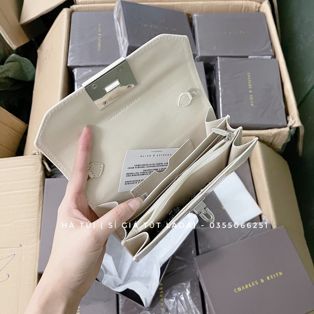 Túi Ci kay khóa gập dáng chữ nhật