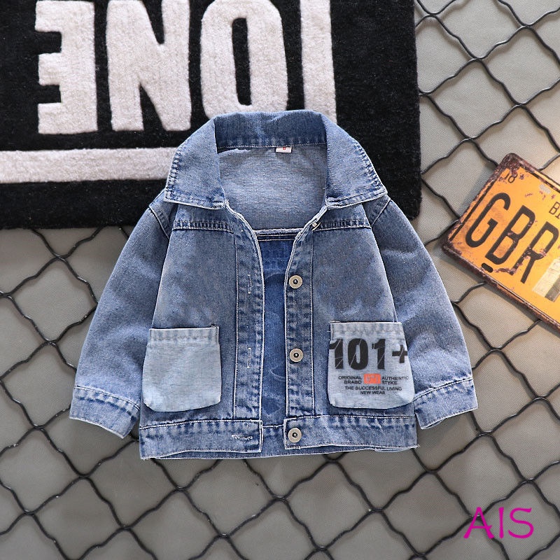 Áo Khoác Jean In Họa Tiết Hoạt Hình Cho Bé Trai