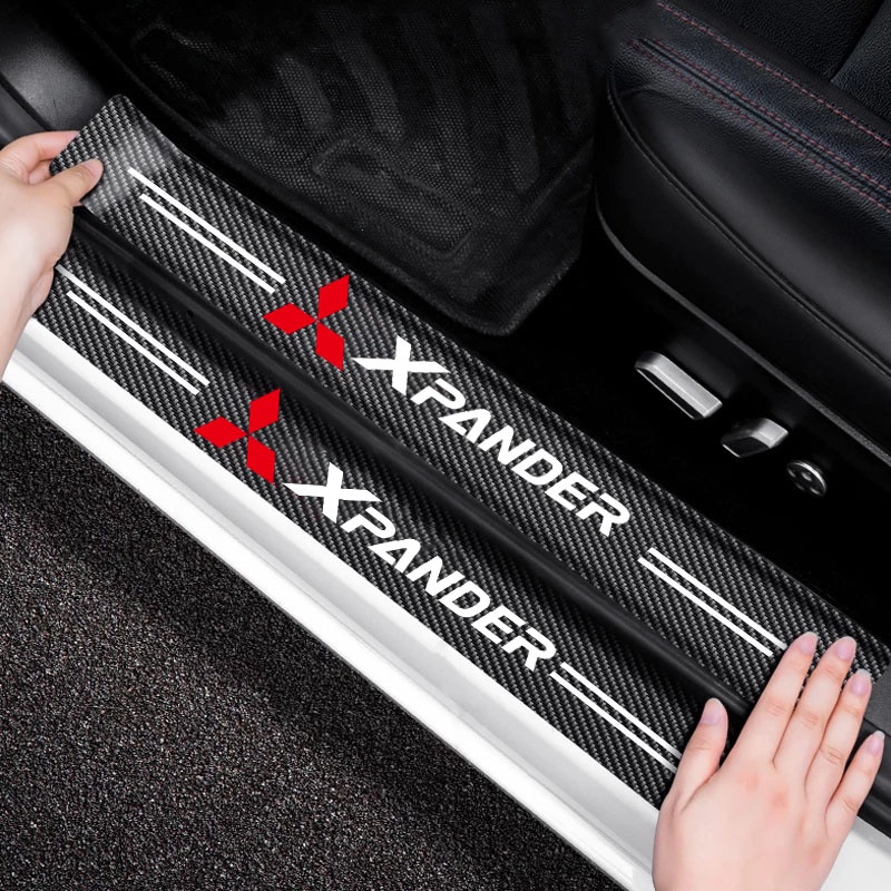 Miếng Dán Cửa Xe Hơi Bằng Sợi Carbon Chống Trầy Tiện Dụng Cho Mitsubishi Xpander RalliArt