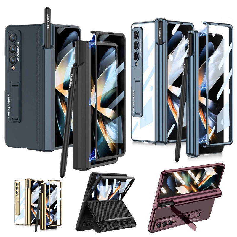 Ốp Điện Thoại Kính Cường Lực Trong Suốt Có Thể Gấp Gọn 3 / 4 Cho Samsung Galaxy Fold 3 / 4