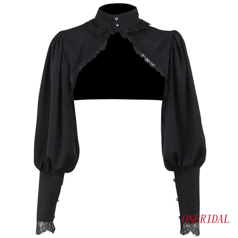 Áo Hoodie Croptop Tay Dài Phồng Màu Đen Thời Trang