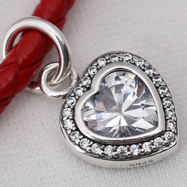 Charm xỏ trái tim viền đính đá - Linhcharms