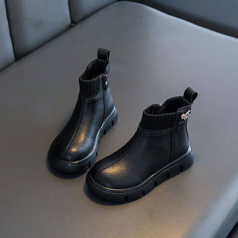 Giày bốt cao cổ cho bé gái chất da hàng Quảng Châu cao cấp