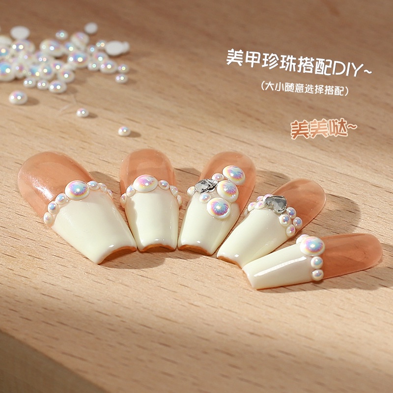 Gói 200 Hạt Ngọc Trai Nửa 2/3/4mm Cho dân nail