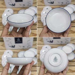 Chén đựng nước chấm viền chỉ xanh sứ Minh Long - chén đựng nước chấm sứ minh long