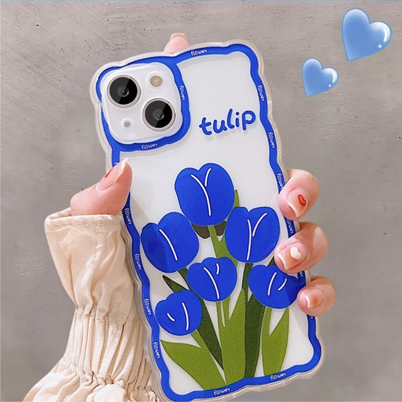 Ốp Lưng Silicon Chống Sốc Viền Sóng Flower Tulip