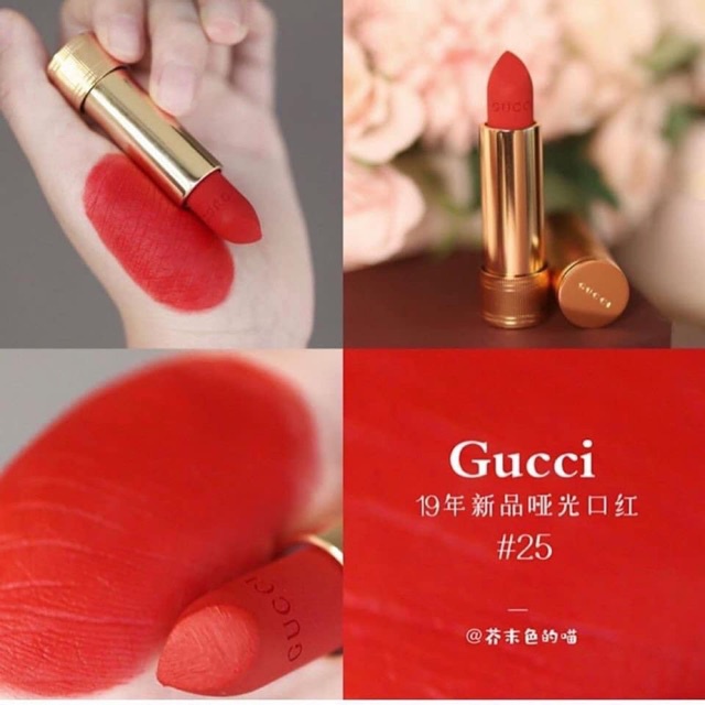 Son Gucci Rouge De Beaute Brillant Glow & Care Lip Colour, Son Kem Gucci bản mới nhất 2023